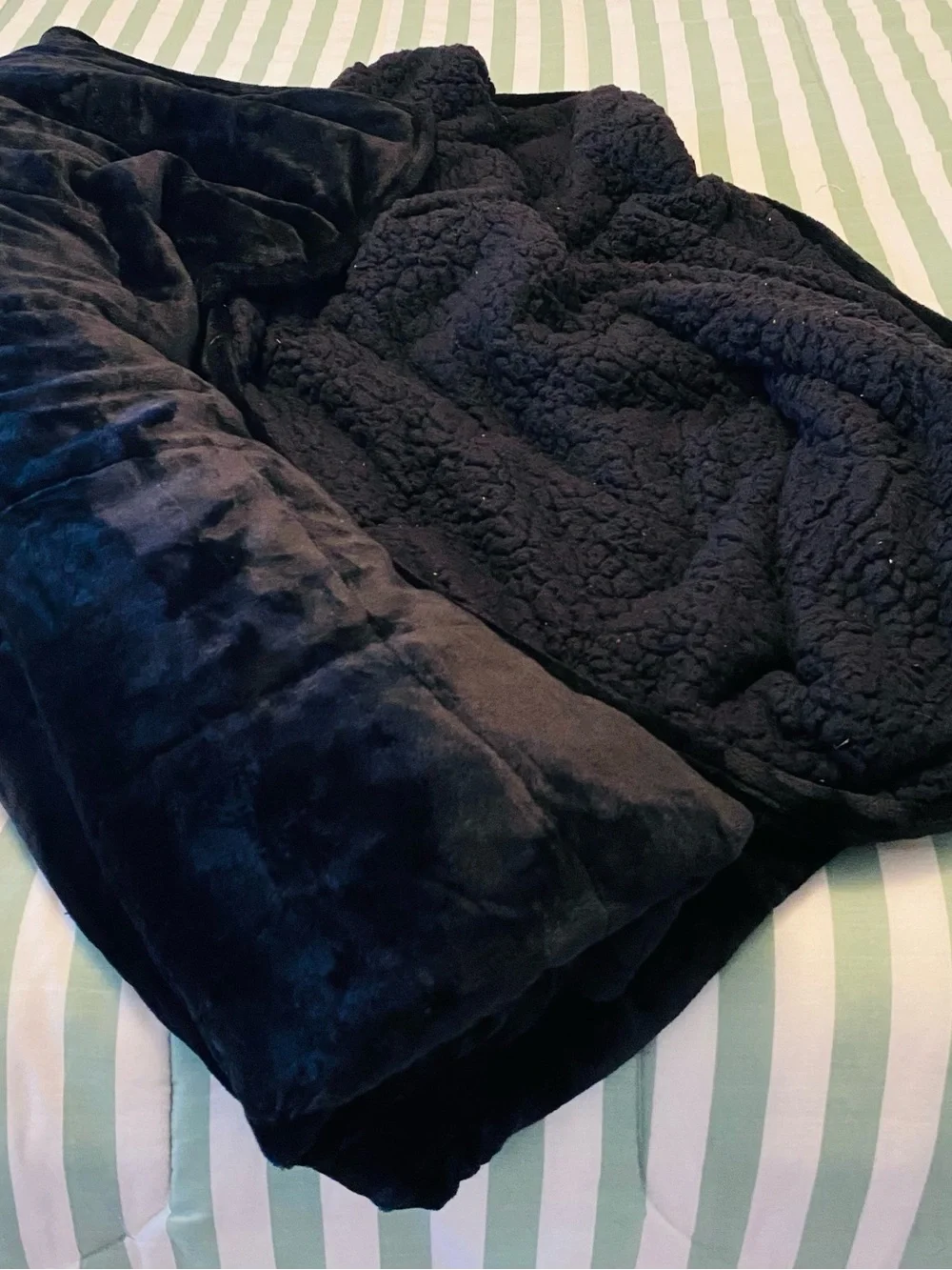Black Weighted Blanket Queen Size. Weighs 15 pounds